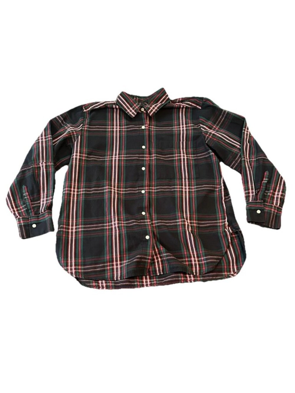 Free Assembly Mens Shirt M Black Red Cotton Plaid Button Up Business Casual Prep